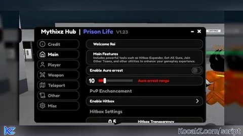 Mythixz Hub  Early Version No Key - Verified script for Prison Life