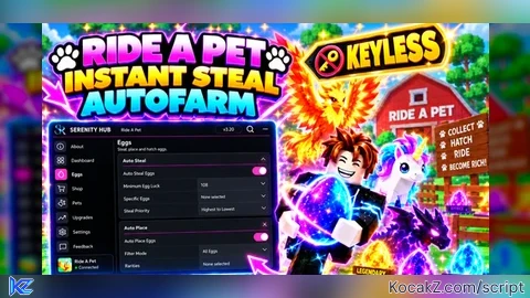 KEYLESS | INSTANT STEAL,AUTO BUY, MORE> SERENITY HUB - Verified script for Ride A Pet