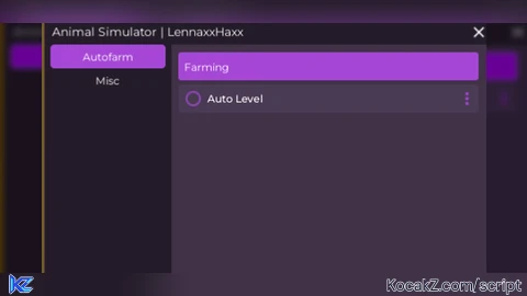 Menu - Verified script for Animal Simulator