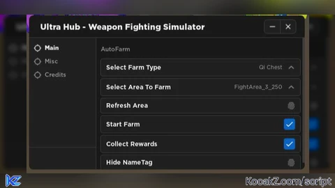 START FARM COLLECT REWARDS HIDE NAMETAG