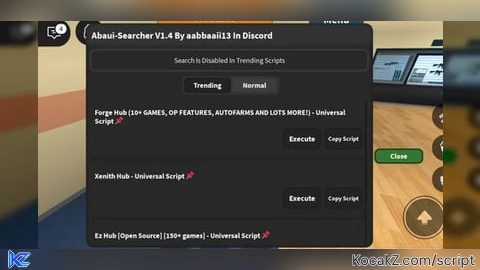 Abaui Searcher V1.4 - Verified script for Universal Script