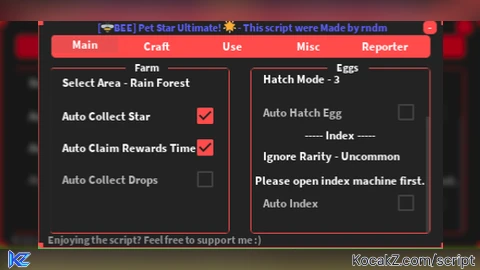Star Ultimate Script Auto Collect Stat Auto Hatch - Verified script for Pet Star Ultimate! 🌟