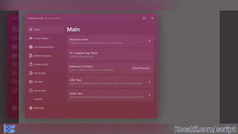 Velocity Hub - Verified script for Universal Script