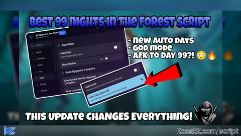 Auto Days and Free God Mode and auto everything - Verified script for 99 Nights in the Forest 🔦