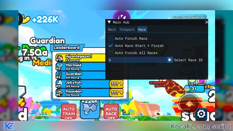 Script Auto click and More - Verified script for Gym Race Simulator