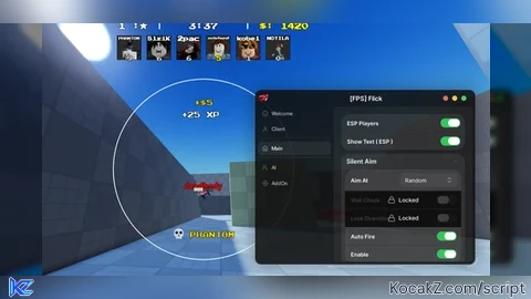 Auto Fire Silent Aim and Aimbot KEYLES - Verified script for Flick