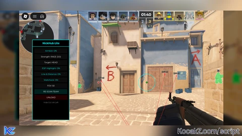 Nickhub Lite ESP Enemy Esp Team Aimbot Esp Line Distance POV - Verified script for BloxStrike