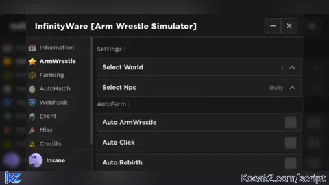 InfinityWare - Verified script for Arm Wrestle Simulator
