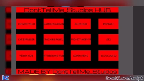 DontTellMeStudio Hub - Verified script for Universal Script