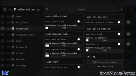 etherealhubcc BEST SCRIPT 100 FEATURES - Verified script for Escape Tsunami For Brainrots!