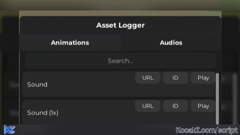 Asset Logger (Animation & Audio *More Features Coming Soon*) - Verified script for Universal Script