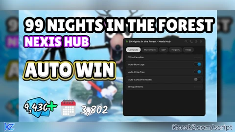 99 days in the Forest - AutoChop Fly Noclip Burn Collect Etc - Verified script for 99 Nights in the Forest 🔦