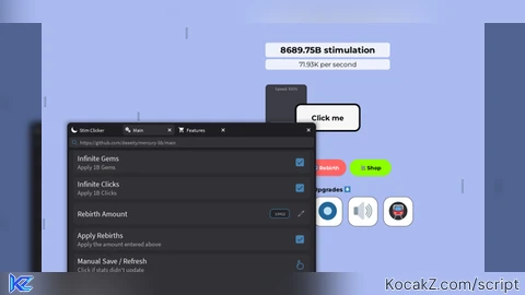 basically js get everything menu - Verified script for click to stim