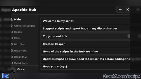 REWORK Apazide Hub - Verified script for Universal Script