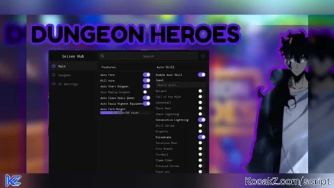 DUNGEON HEROES SCRIPT | AUTO FARM, KILL AURA AND MORE