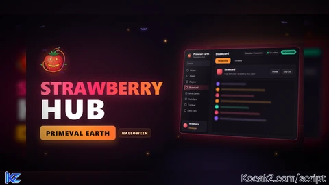 Strawberry Hub | Best PvP - Farm | Mobile & PC - Verified script for 🎃 Halloween! Primeval Earth | Dinosaur Survival