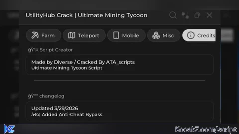 Utiliy Hub Crack - Verified script for Ultimate Mining Tycoon