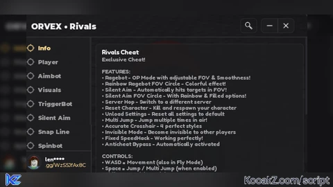 ORVEX I  I Keyless I Silent Aim I Free I Undetected - Verified script for RIVALS