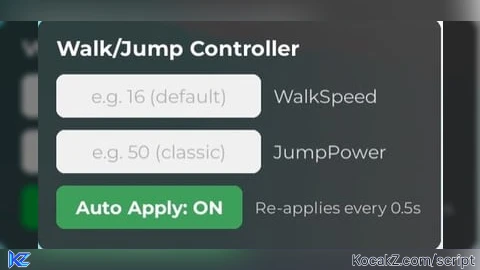 speed and jump controller - Verified script for Universal Script