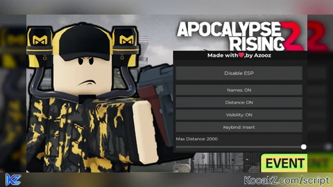 Esp and Player visibility - Verified script for Apocalypse Rising 2