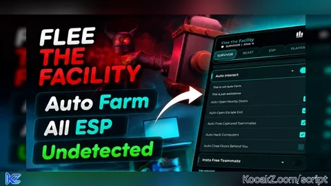 Auto Farm ALL ESP Hammer Hit Aura QOL gameplay and more - Verified script for Flee the Facility