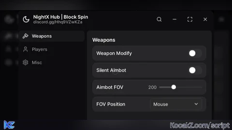 NightX Hub Combat Script - Verified script for BlockSpin 🔪