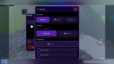 RoMidi - Auto Piano, Auto Drum, Auto Guitar (Midi Player) - Verified script for Universal Script