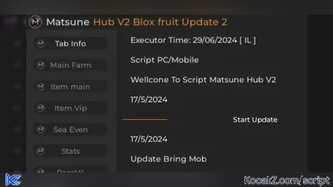 Matsune hub V2 NO KEY - Verified script for Blox Fruits
