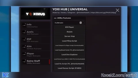 yoxi hub script (universal) - Verified script for Universal Script