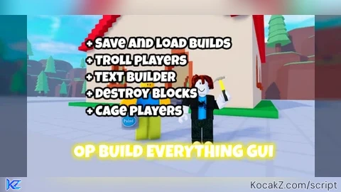 Save and Load Builds Create Text Troll Players OP GUI - Verified script for Build Anything! ✨🔨