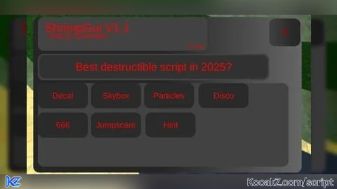 ShrimpGUI upd - Verified script for Universal Script