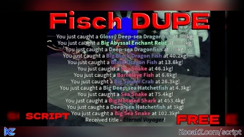 Dupe Script Rod Of The Depths Ghost Clone Auto Reel and more - Verified script for Fisch š