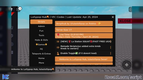 V9 Lollypop Hub - Verified script for Universal Script