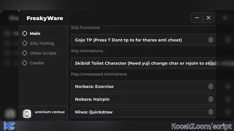 FreakyWare - Verified script for Jujutsu Shenanigans