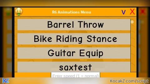 R6 Animations Menu By Me Version 2 - Verified script for Universal Script