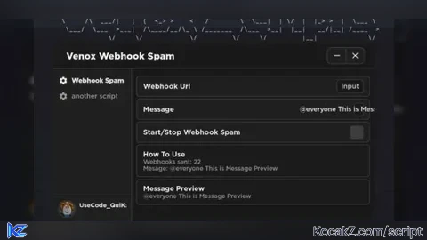 Webhook Message Sender - Verified script for Universal Script