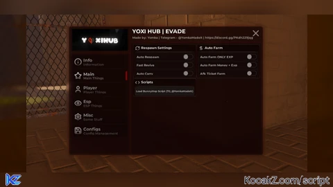 yoxi hub script - Verified script for Evade
