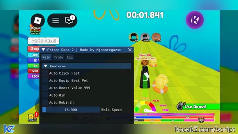 Script Auto Win And More Keyless Script - Verified script for Prison Race 2