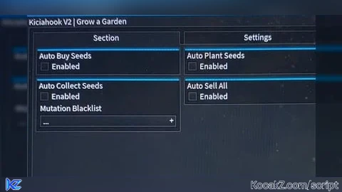 Kiciahook V2 Farming - Verified script for Grow a Garden 🌶️