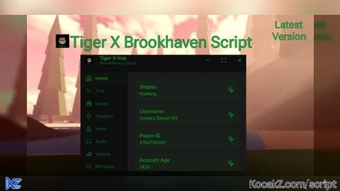 Tiger X - Verified script for Brookhaven 🏡RP