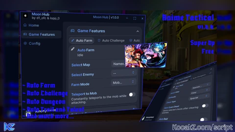 Moon Hub AUTO FARM AUTO CHALLENGE AUTO DUNGEON AND MORE - Verified script for Anime Tactical Simulator