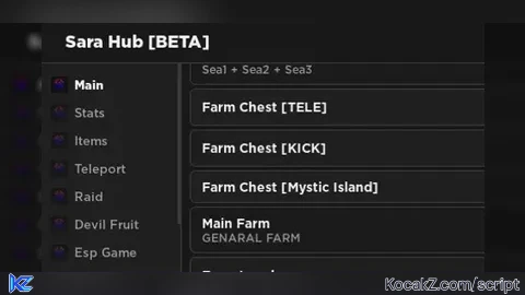 Sara HUb - Verified script for Blox Fruits