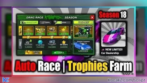 Auto Race Trophies Farm NO KEY - Verified script for Car Dealership Tycoon