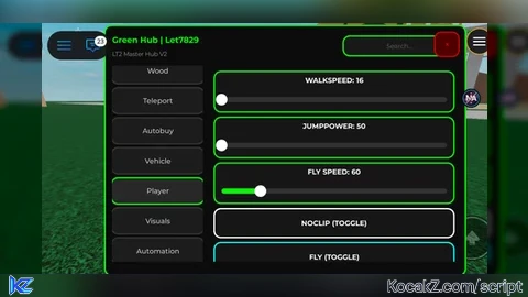 Mobile LT2 Green hub - Verified script for 🌳 Lumber Tycoon 2