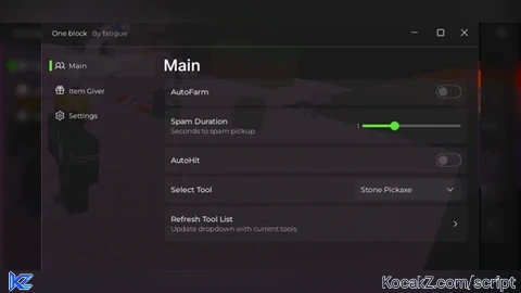 AutoFarm AutoHit ItemGiver MORE SOOON - Verified script for ONE BLOCK
